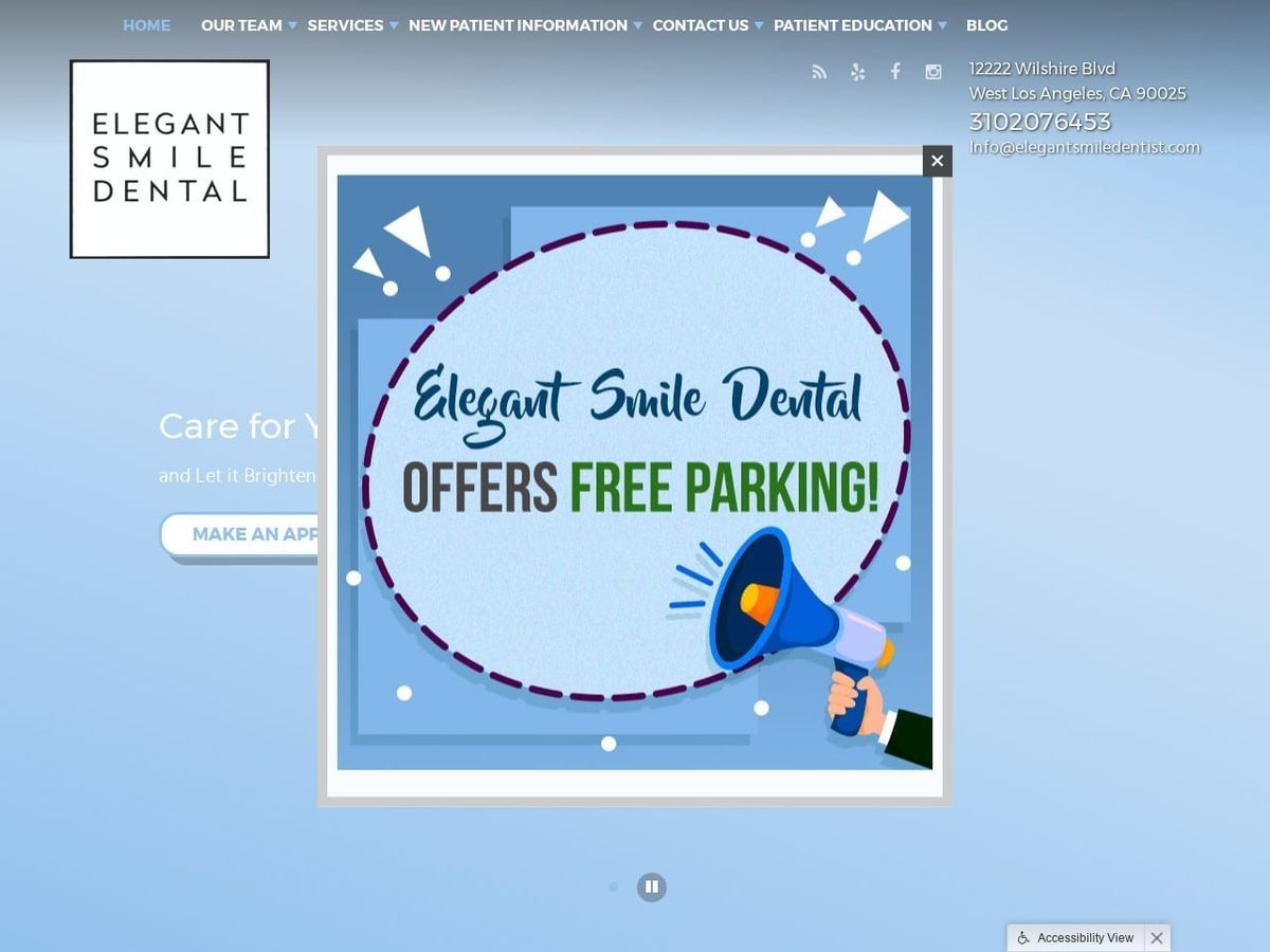 Elegant Smile Family Dental Website Screenshot from elegantdental.com
