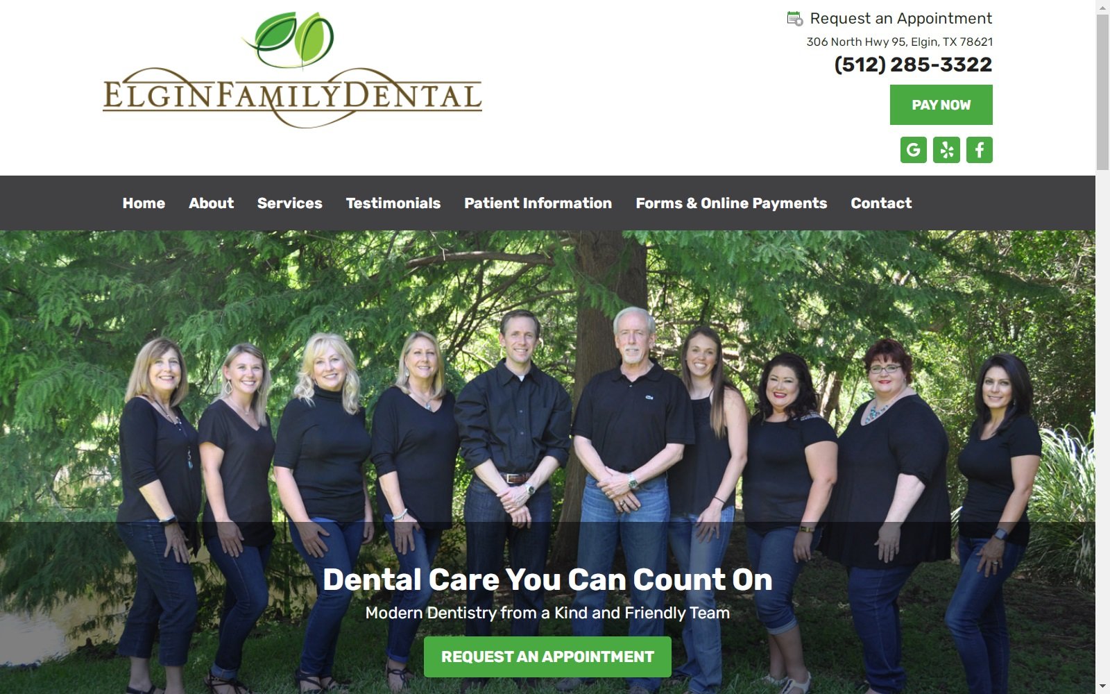 elginfamilydental.com screenshot