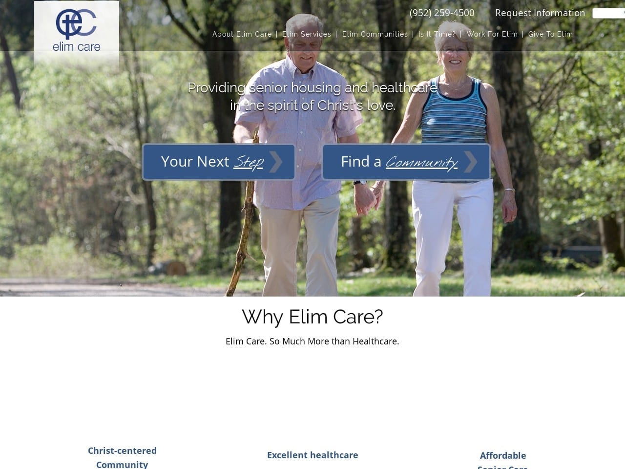 Newton Village Website Screenshot from elimcare.org