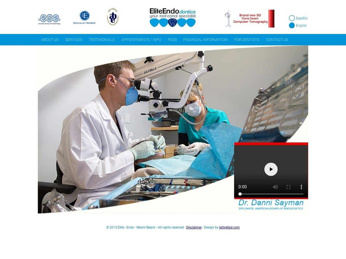 Elite Endodontics Website Screenshot from elite-endo.com