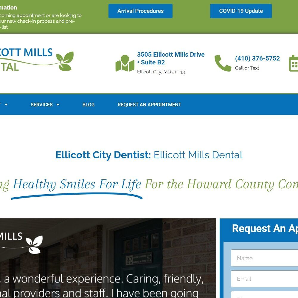 ellicottmillsdental.com screenshot