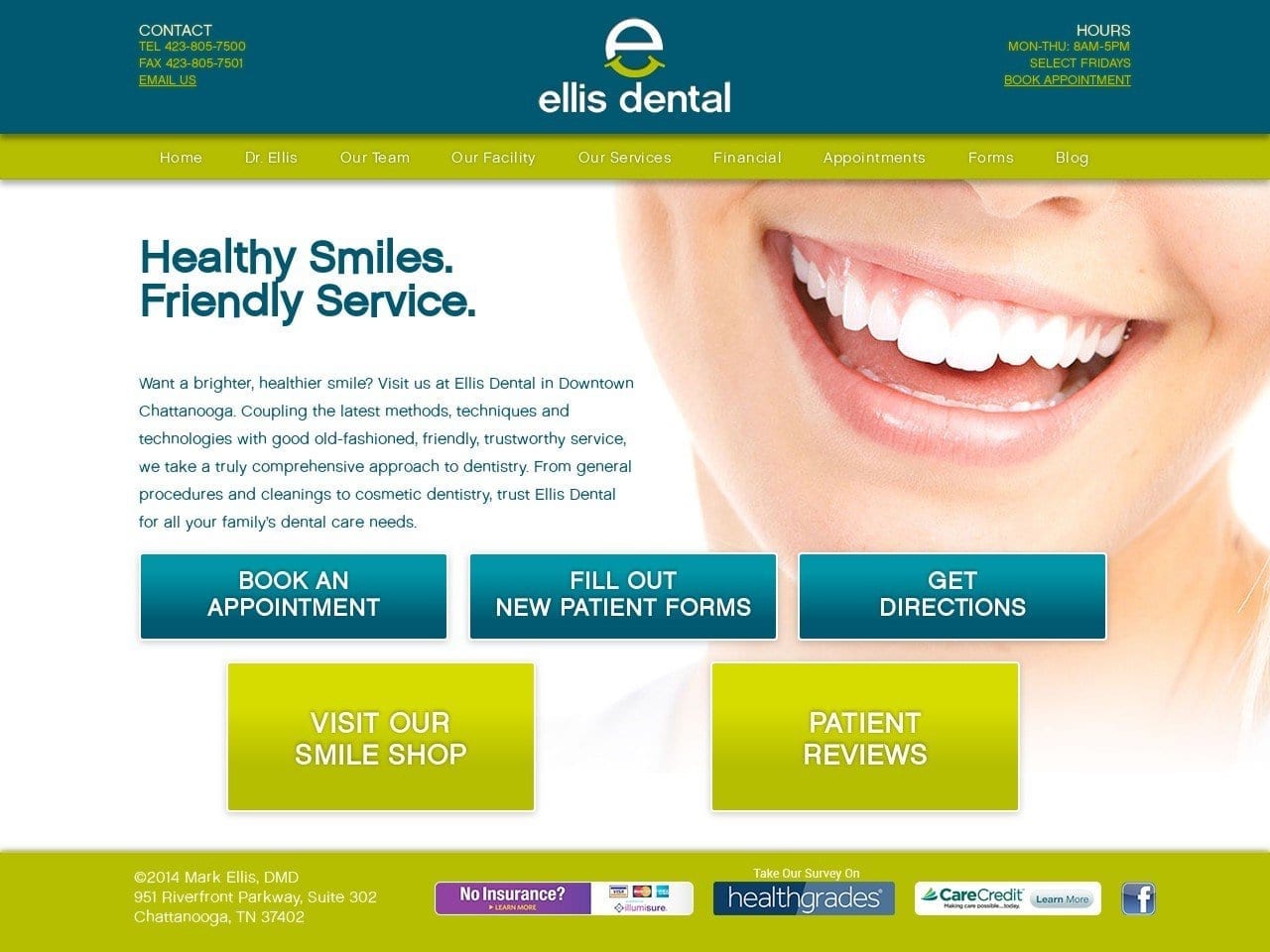 Ellis Dental Website Screenshot from ellis-dental.com