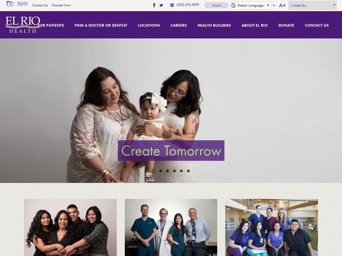 El Rio Dental Website Screenshot from elrio.org