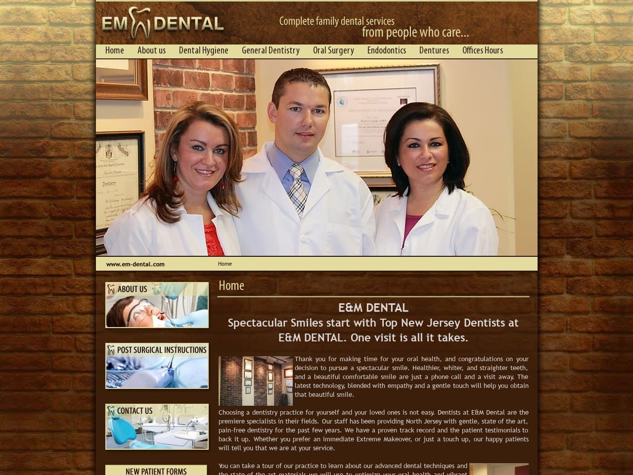 E Dentist Website Screenshot from em-dental.com