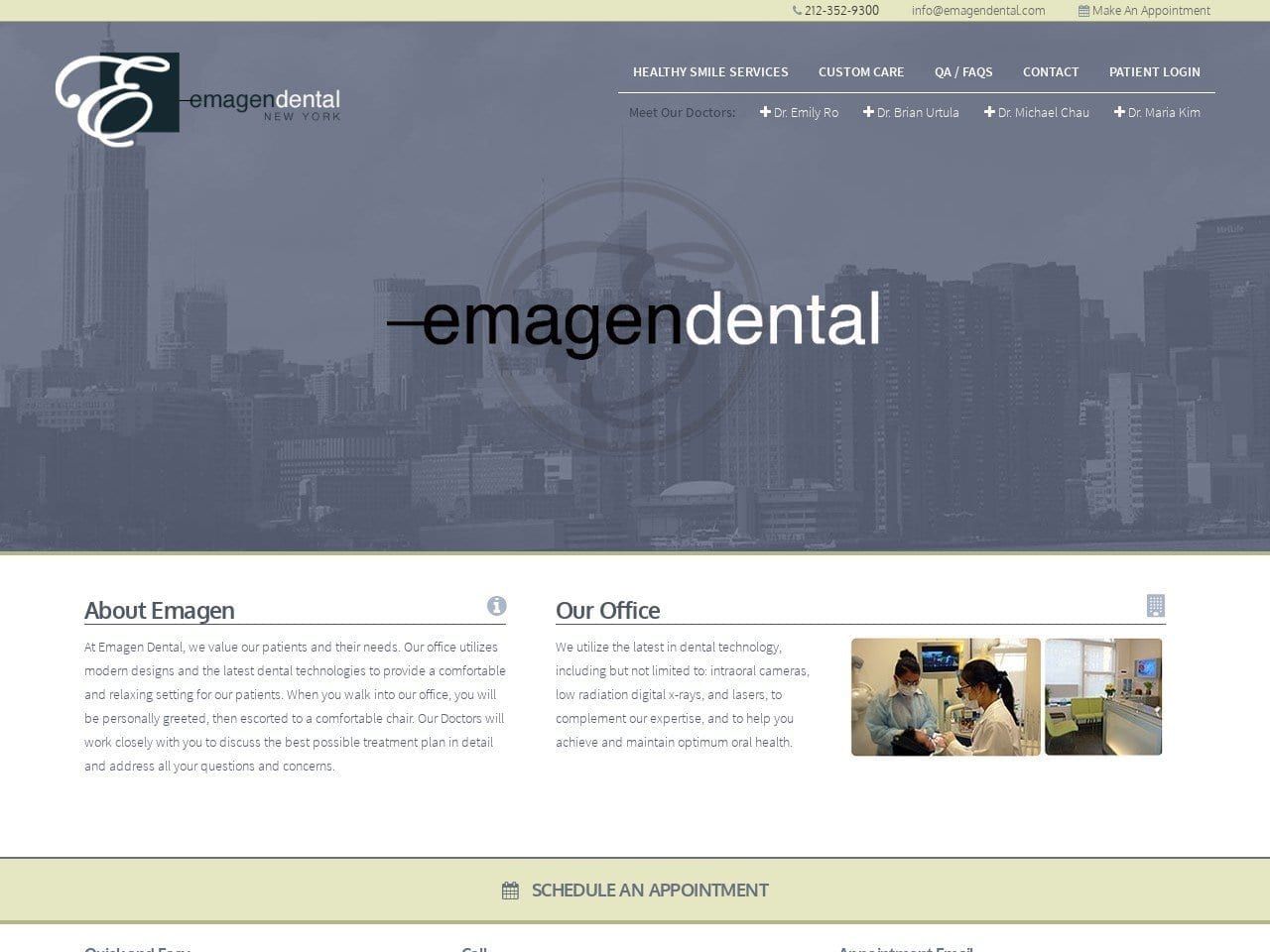 Emagen Dental Website Screenshot from emagendental.com