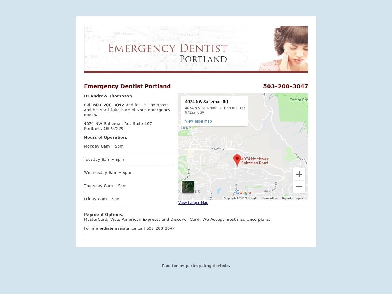 Emergency Dentistportland Website Screenshot from emergencydentistportland.net