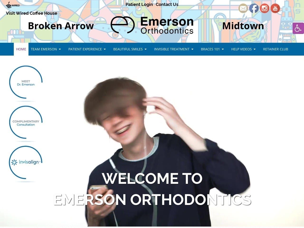 Emerson Ortho Emerson Clint DDS Website Screenshot from emersonbraces.com