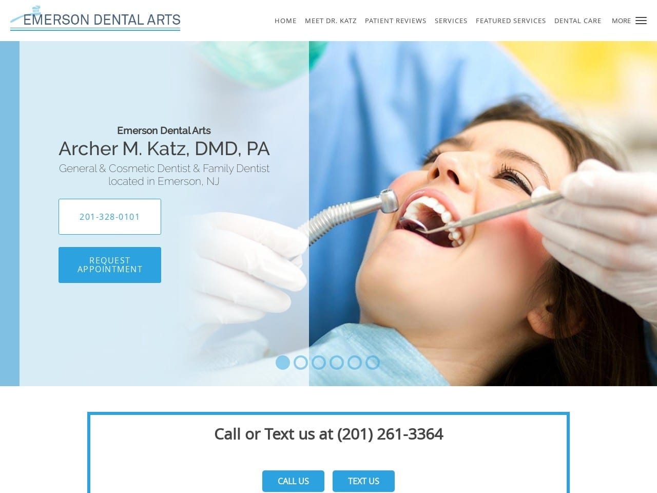 Emerson Dental Arts Website Screenshot from emersondentalarts.com