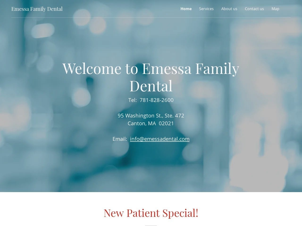 Emessa Dental Associates PC Website Screenshot from emessadental.com