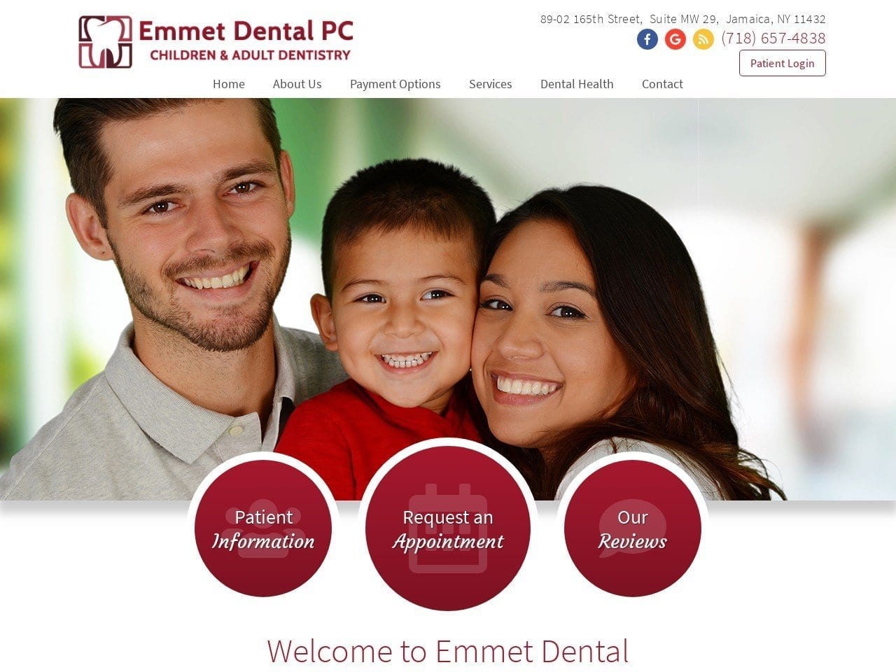 Emmet Dental Website Screenshot from emmetdental.com