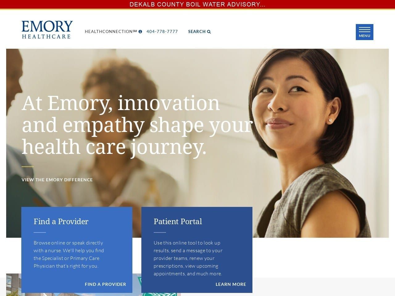 Emory Clinic Oral Surgery Website Screenshot from emoryhealthcare.org