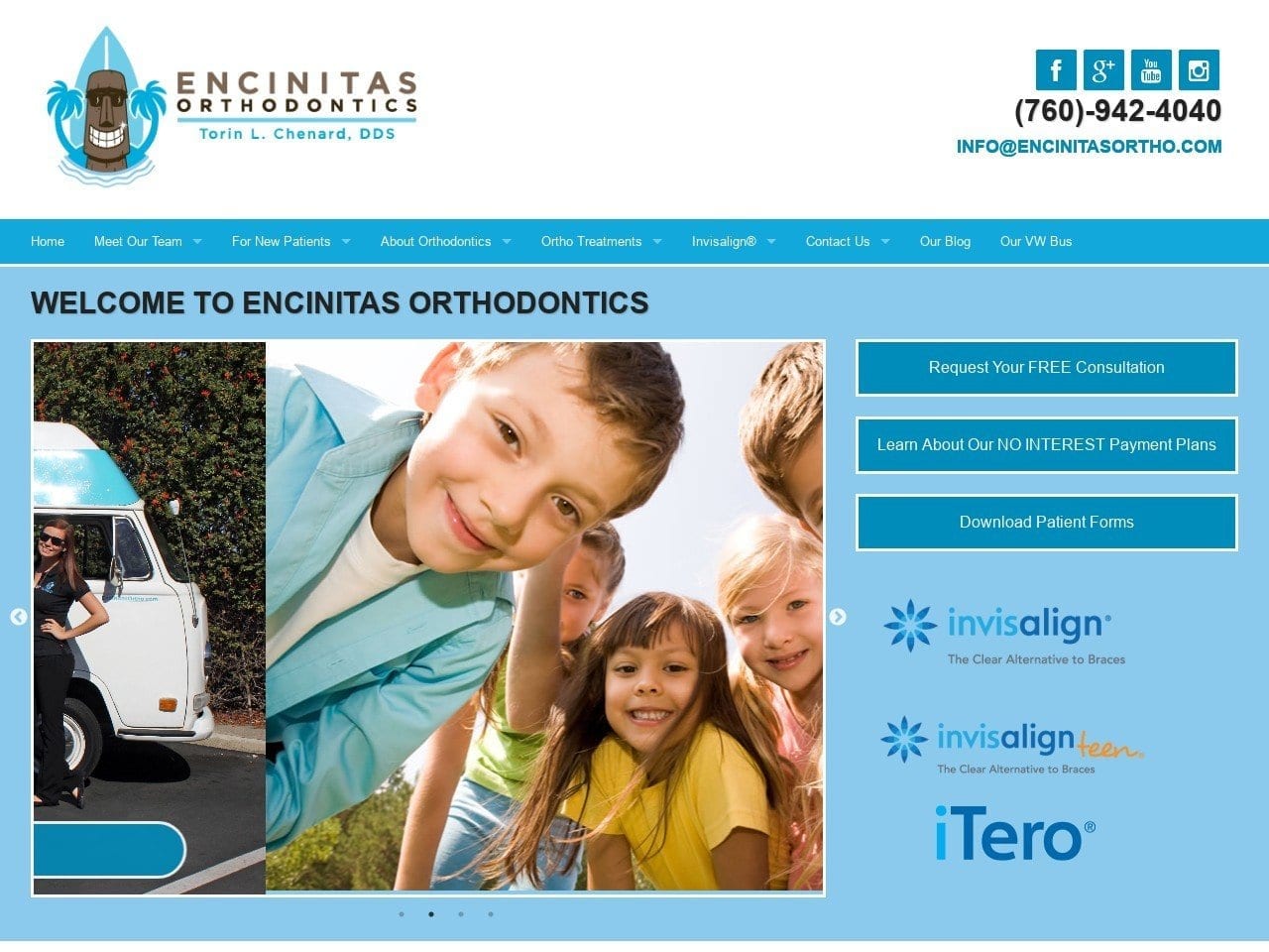 Encinitas Orthodontics Torin Chenard DDS Website Screenshot from encinitasortho.com