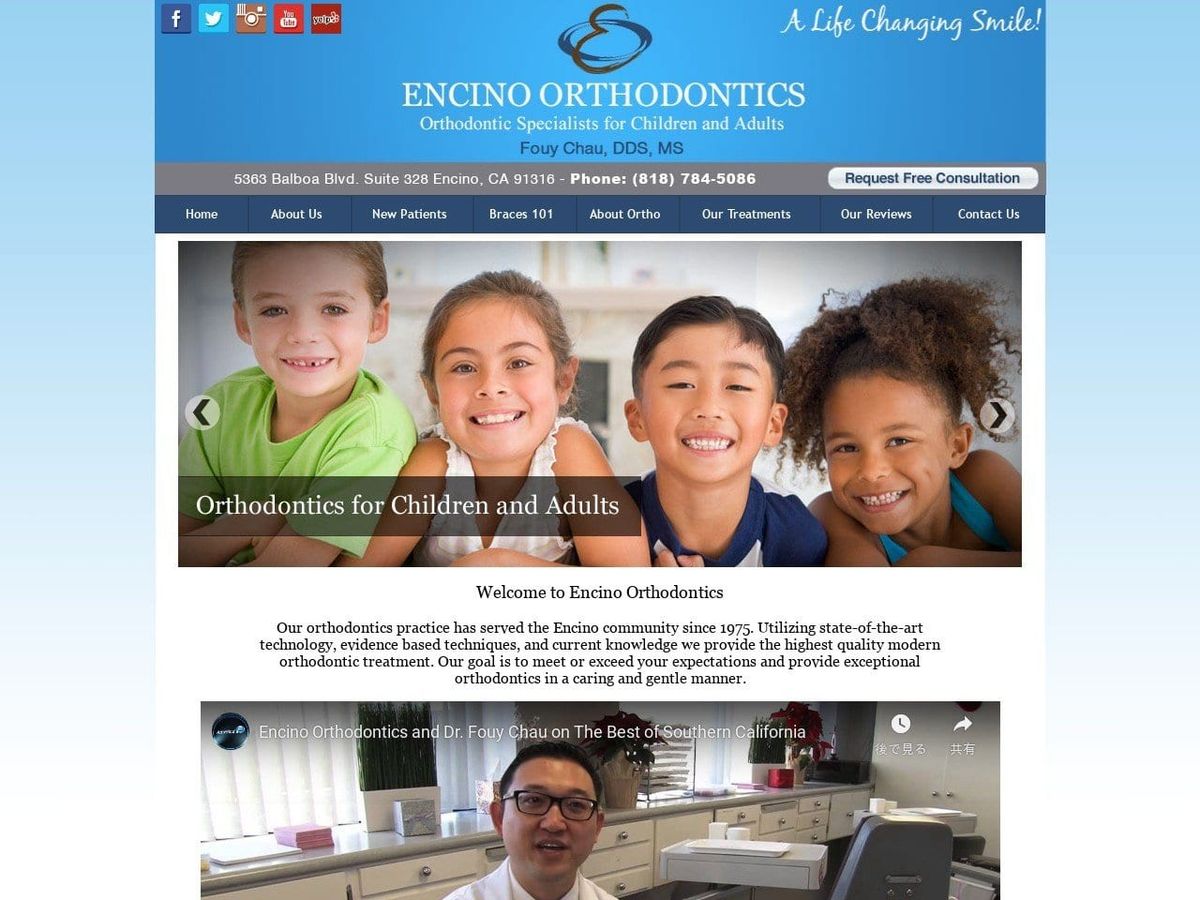 Encino Orthodontics Website Screenshot from encinoortho.com