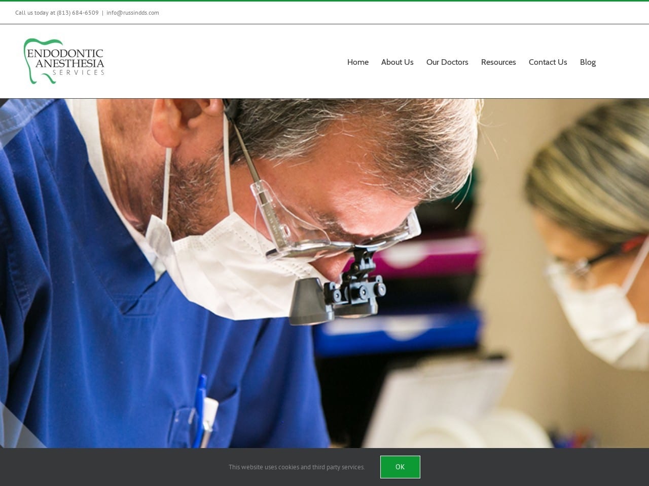 J. Tim Russin DDS PA Website Screenshot from endodonticanesthesiaservices.com