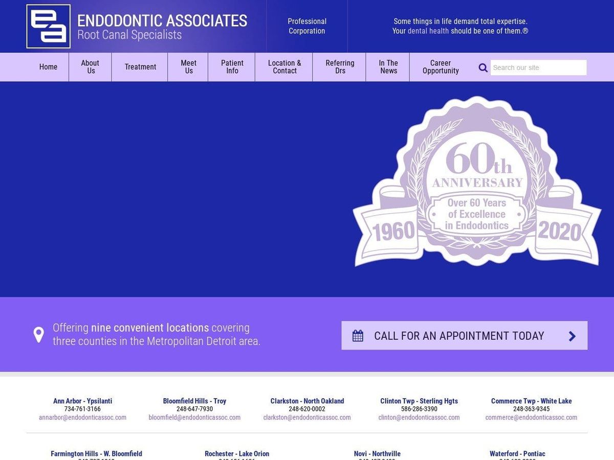 Endodontic Associates Pc Website Screenshot from endodonticassoc.com