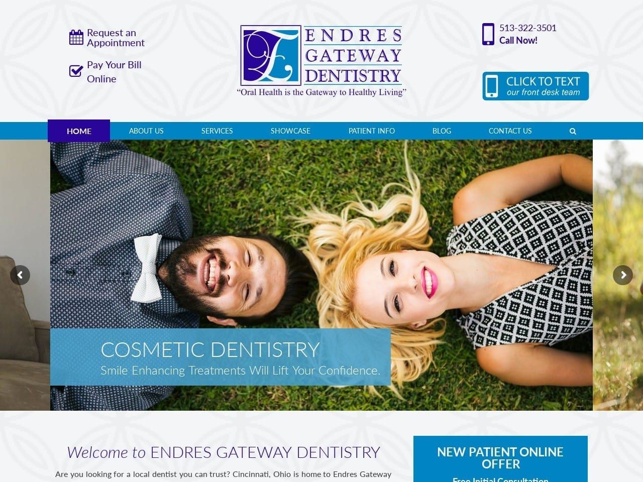 Endres Gateway Dentist Website Screenshot from endresdentistry.com