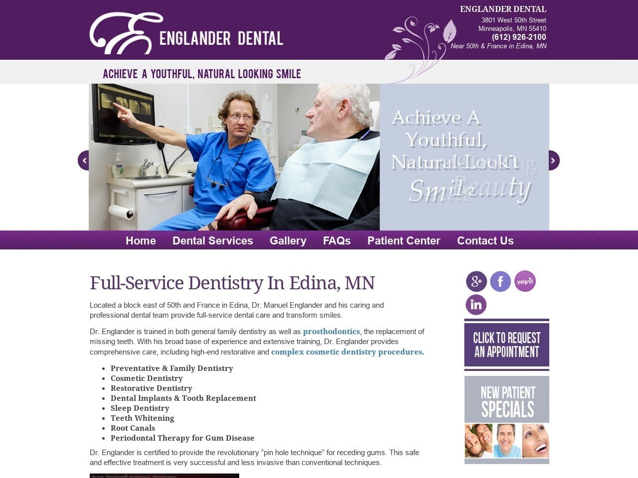 Englander Dental Website Screenshot from englanderdental.com