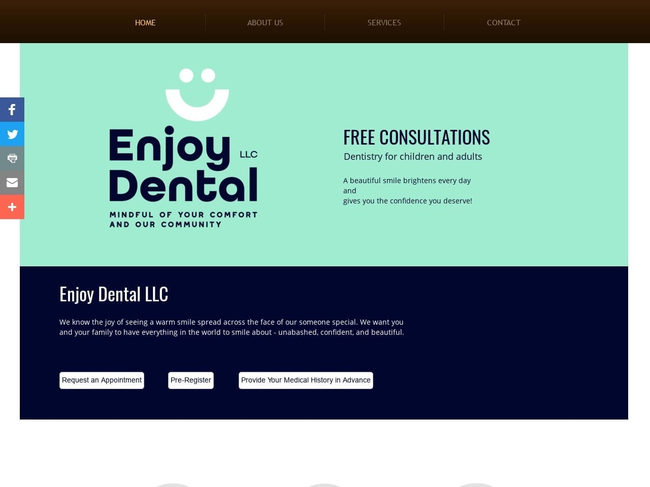 Enjoy Indy Dental Website Screenshot from enjoyindydental.com