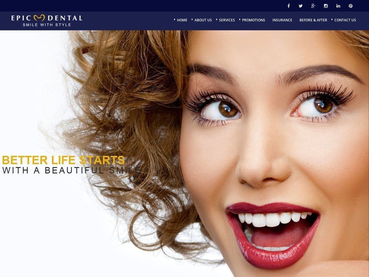 Epic Dental Associates Website Screenshot from epicdentalassociates.com