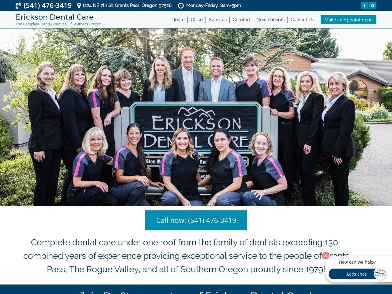 Erikson Lynn Website Screenshot from ericksondentalcare.com