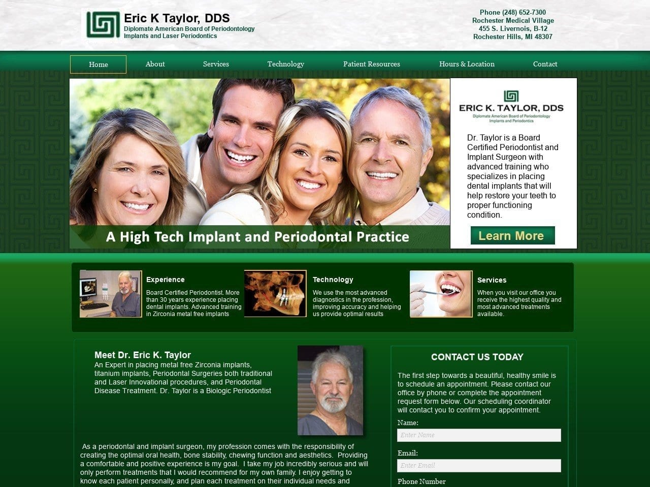 Eric K. Taylor DDS PC Website Screenshot from erictaylordds.com