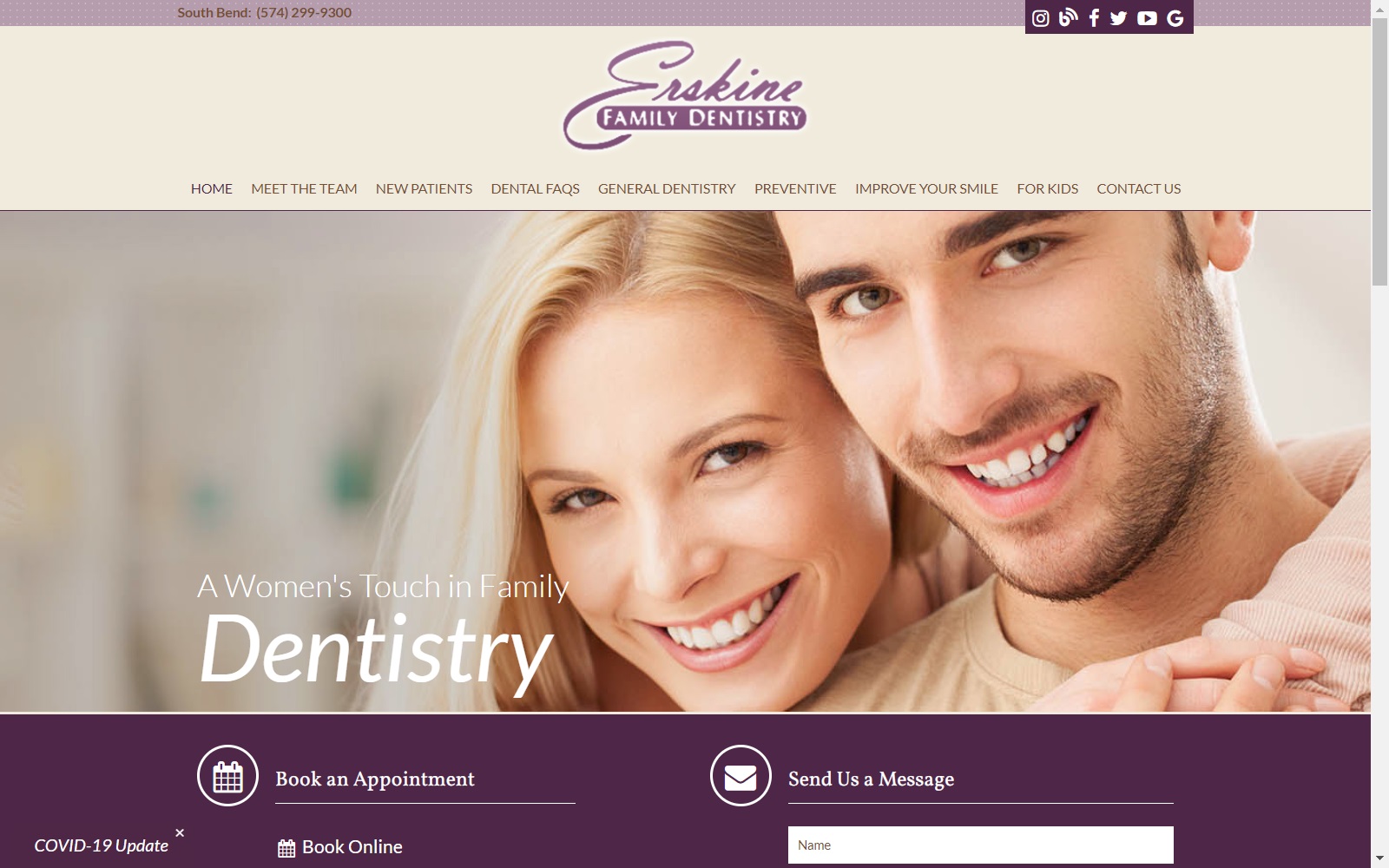 erskinefamilydentistry.com screenshot