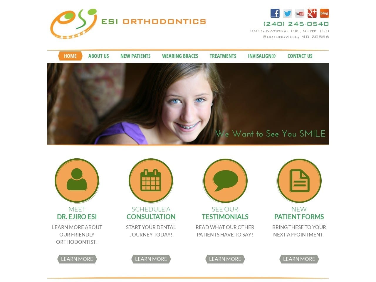 Esi Orthodontics Website Screenshot from esiorthodontics.com