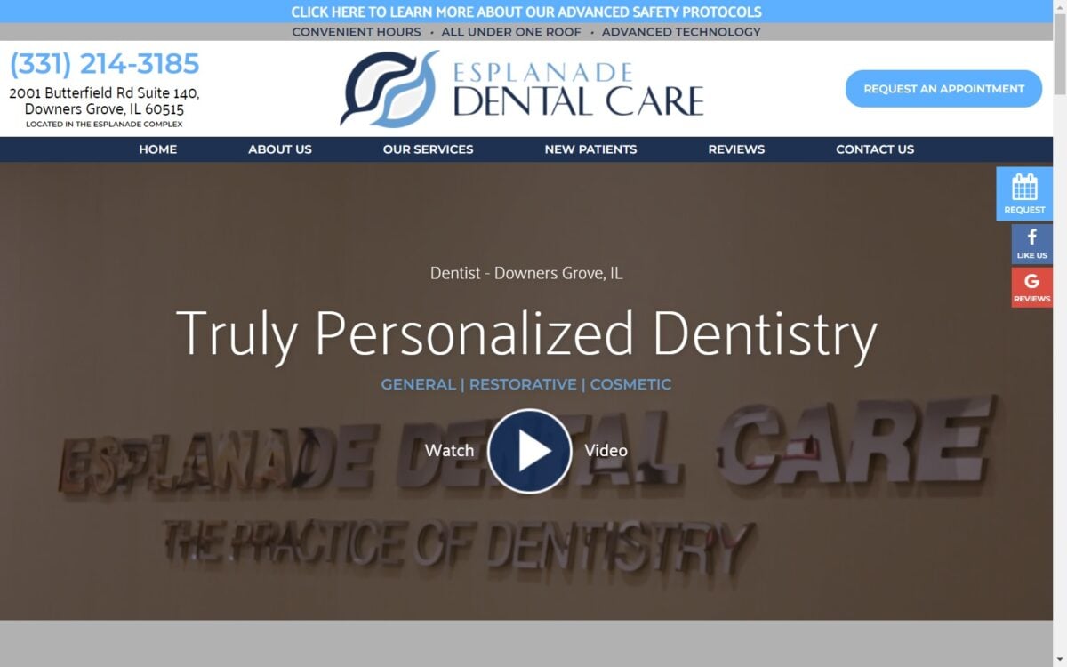 esplanade-dental.com screenshot