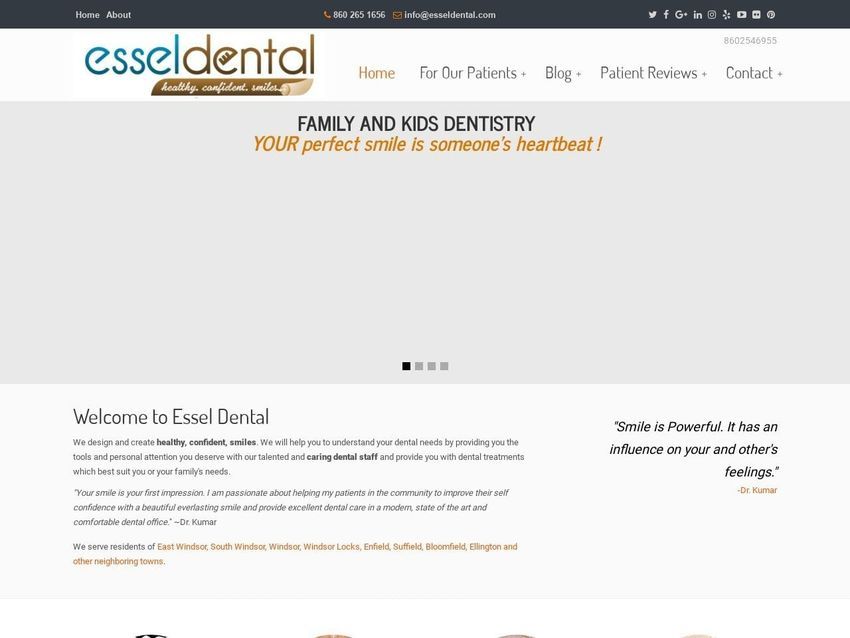 Essel Dental Website Screenshot from esseldental.com