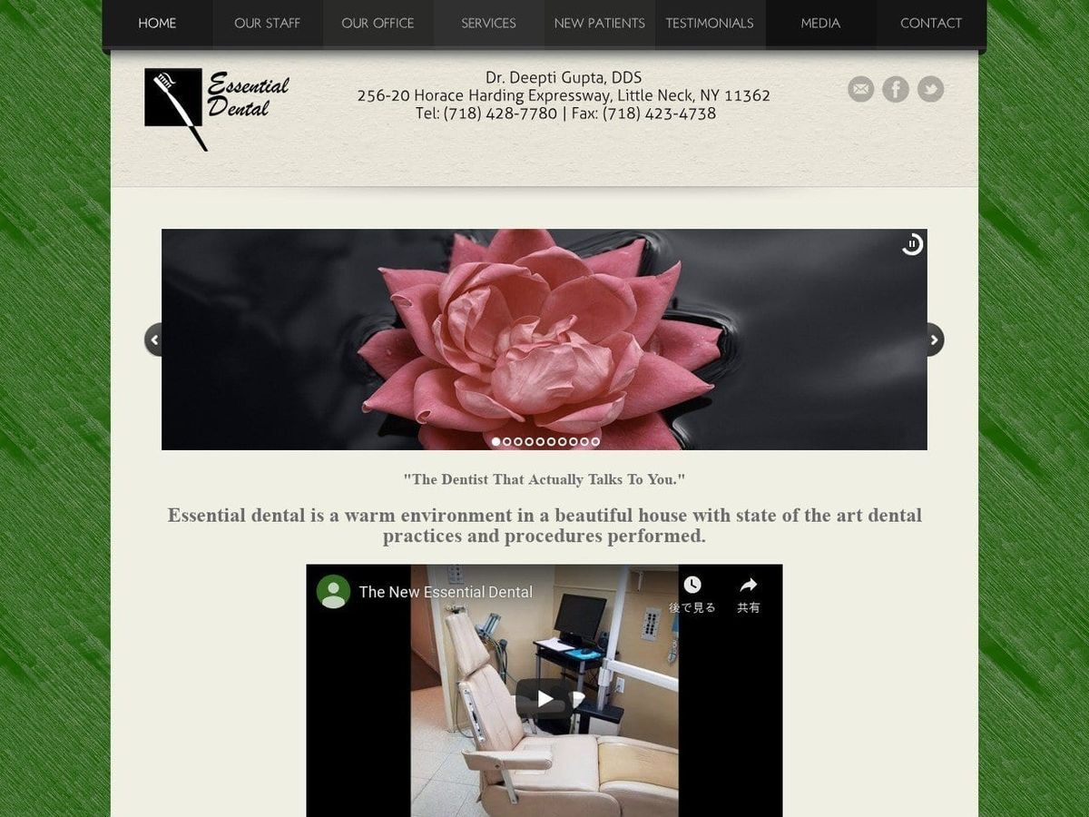 Essential Dental Website Screenshot from essentialdentalpractice.com