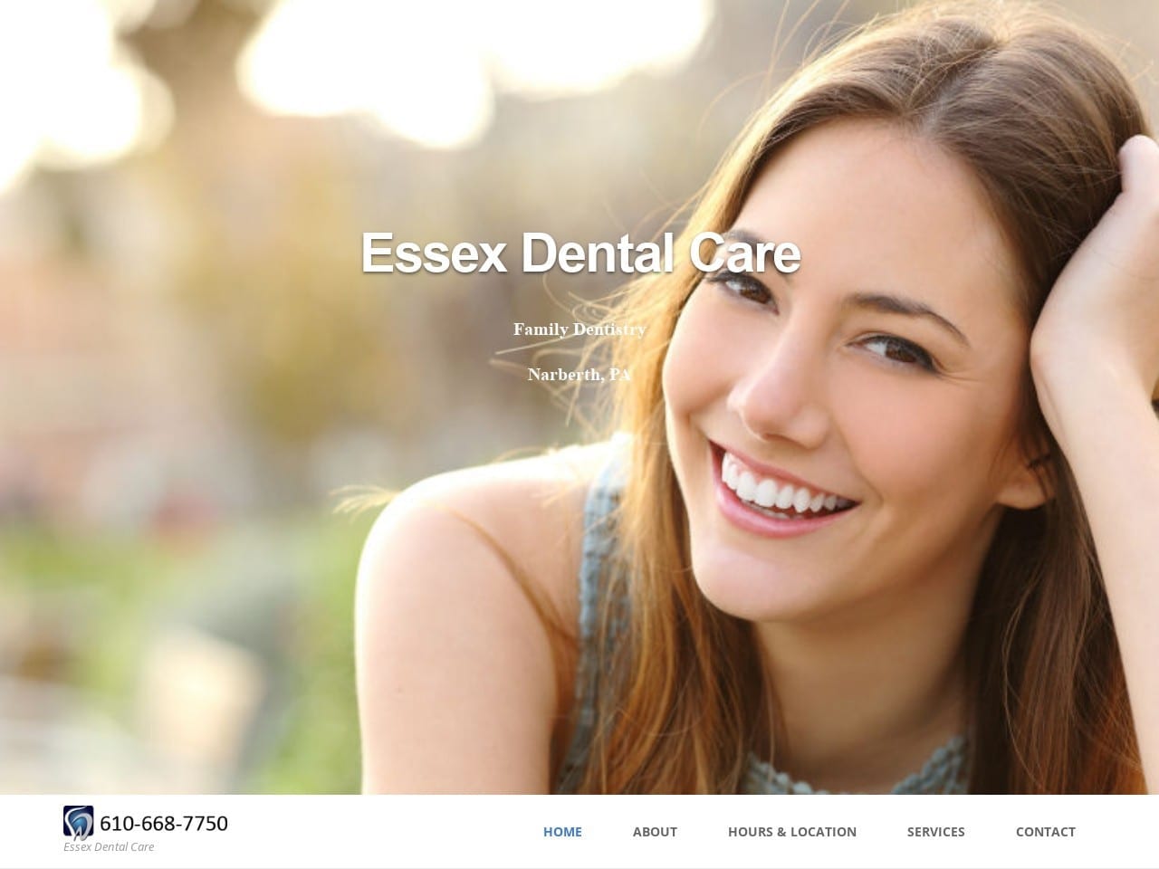 Essex Dental Website Screenshot from essexdentalcare.com