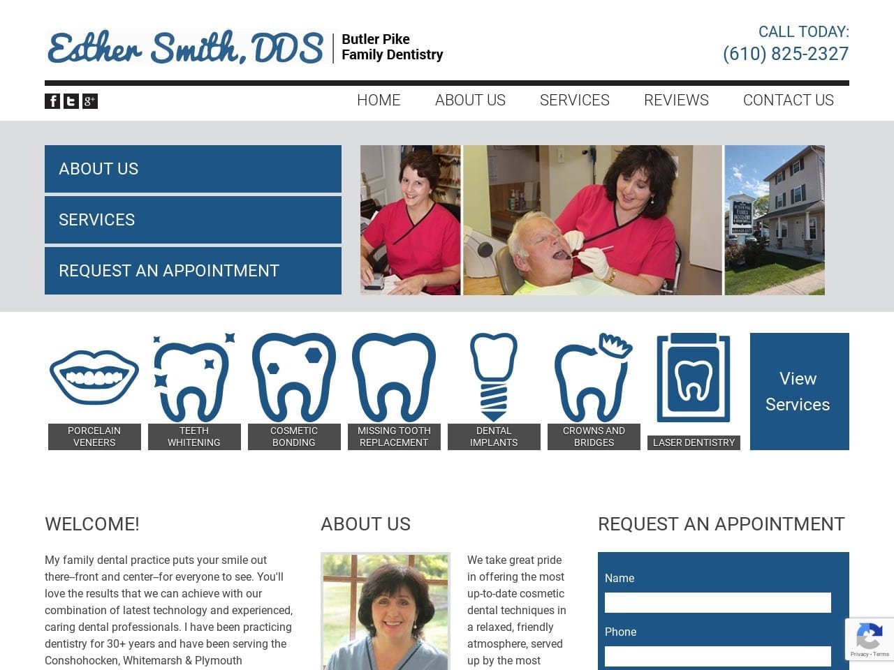 Esther Smith DDS at Butler Pike Family Dentistry Website Screenshot from esthersmithdds.net