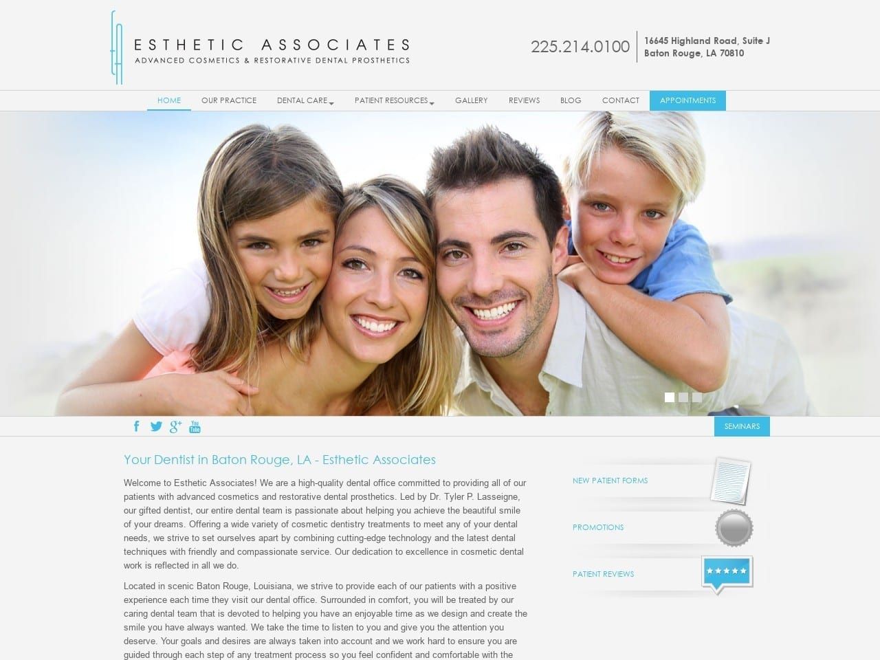 Esthetic Associates Website Screenshot from estheticassociates.com