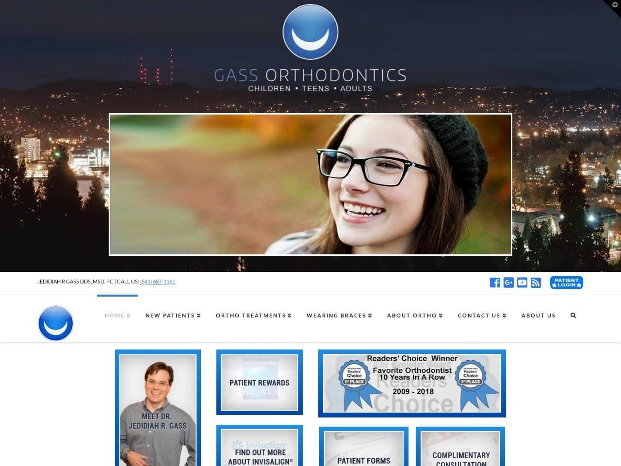 Gass Orthodontics Website Screenshot from eugeneorthodontics.com