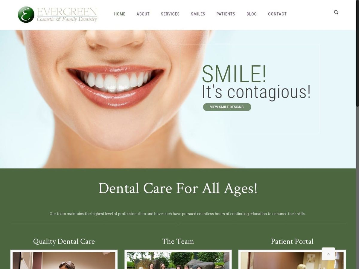 Evergreen Cosmetic & Family Website Screenshot from evergreencosmeticdentistry.com