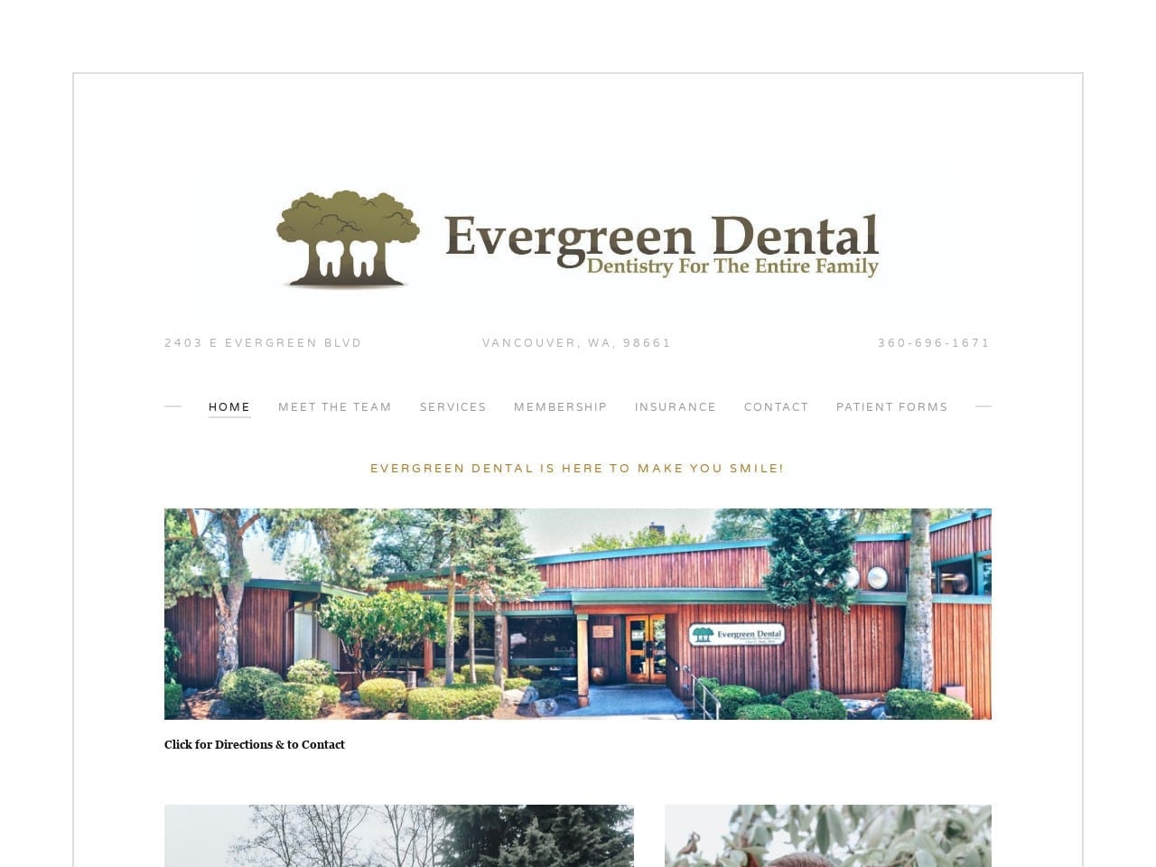 Evergreen Dental Website Screenshot from evergreendentalwa.com