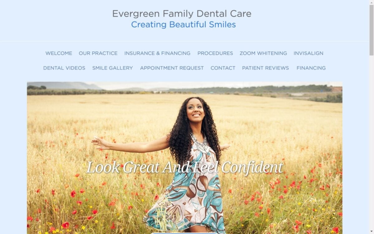 evergreenfamilydentalcare.com screenshot