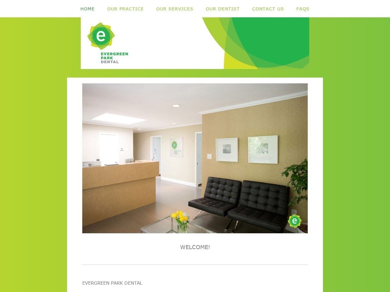 Evergreen Park Dental Palo Alto Website Screenshot from evergreenparkdental.com