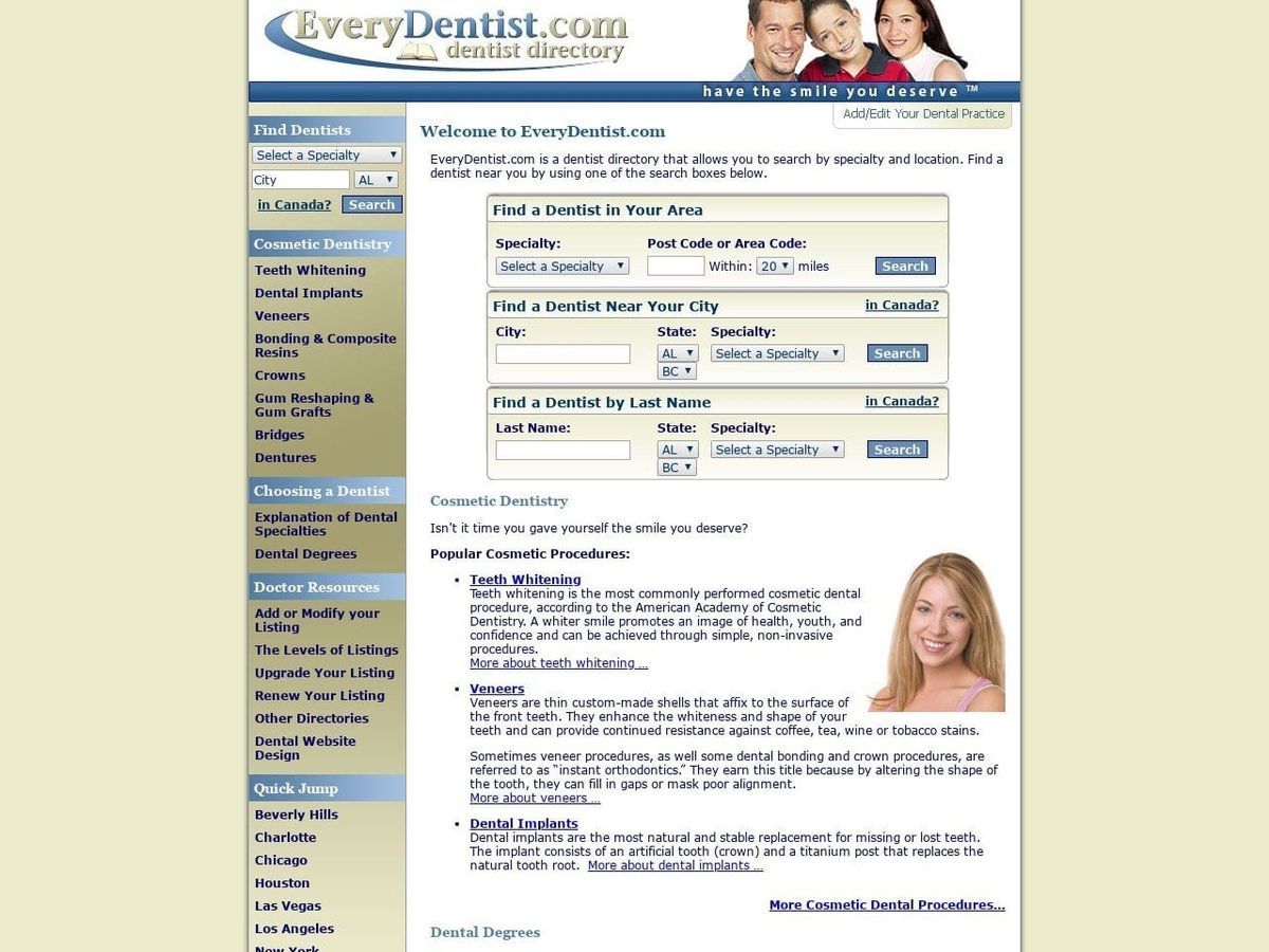 Every Dentist Website Screenshot from everydentist.com
