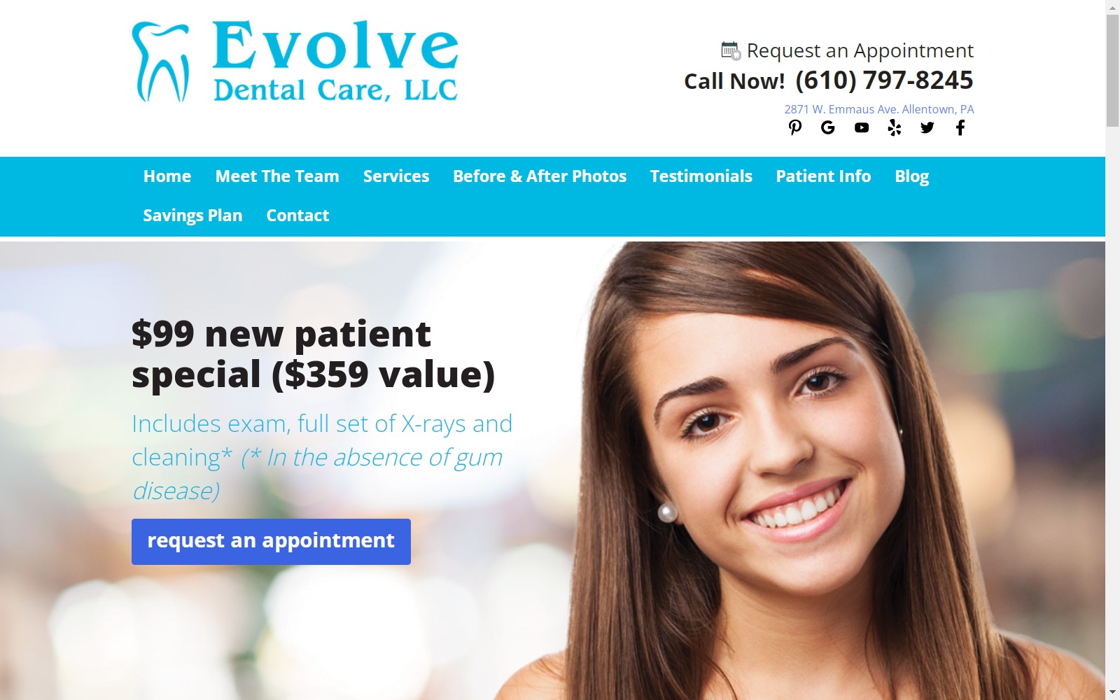 evolvefamilydental.com screenshot