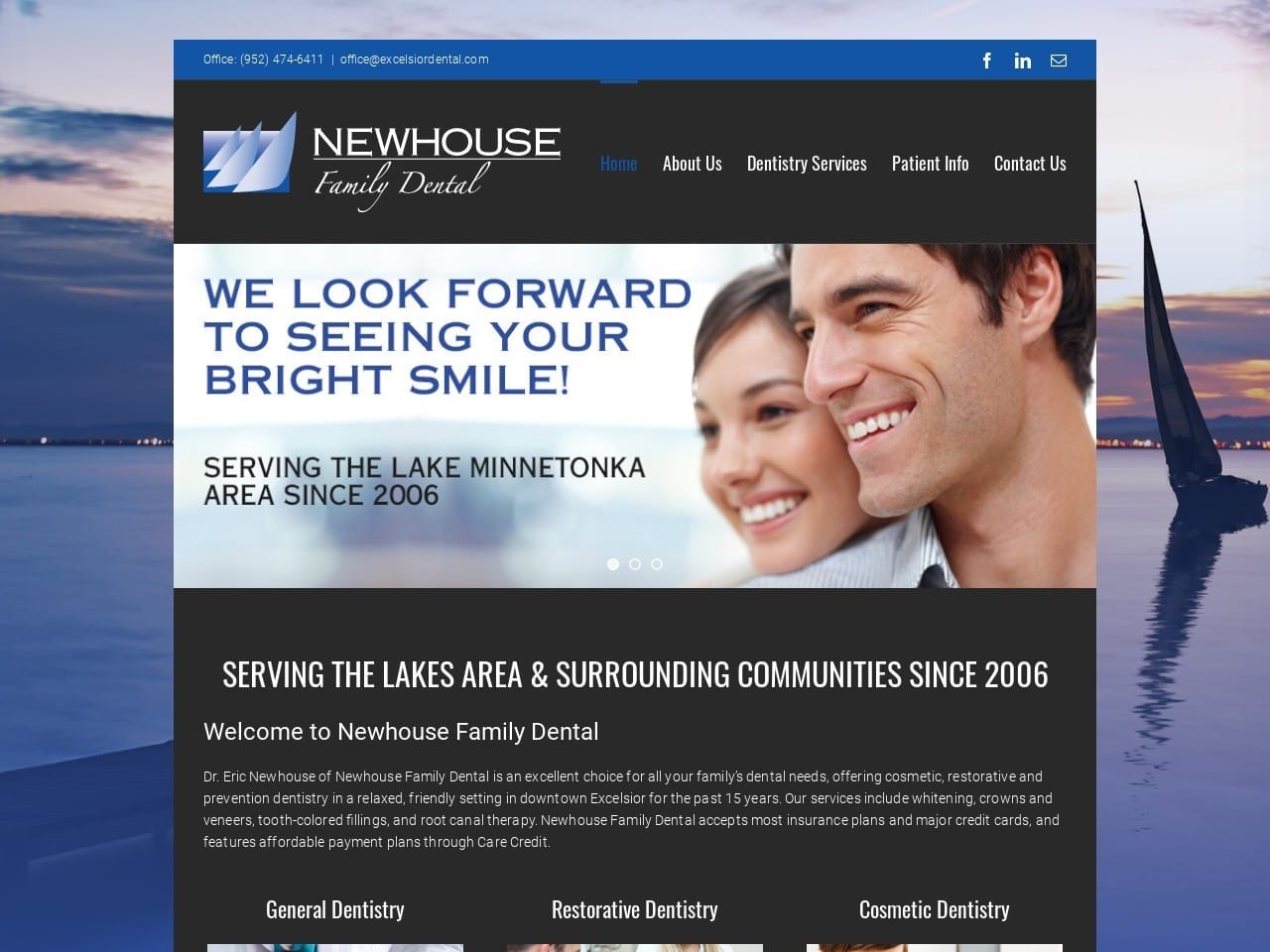 Dr. Eric C. Newhouse DDS Website Screenshot from excelsiordental.com