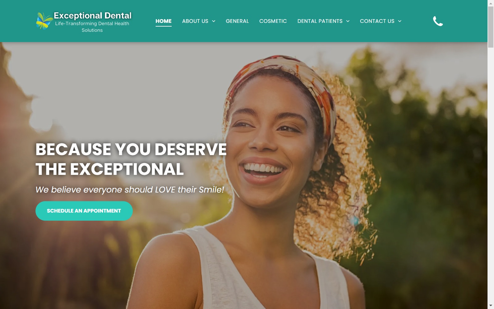 exceptionaldental.com screenshot