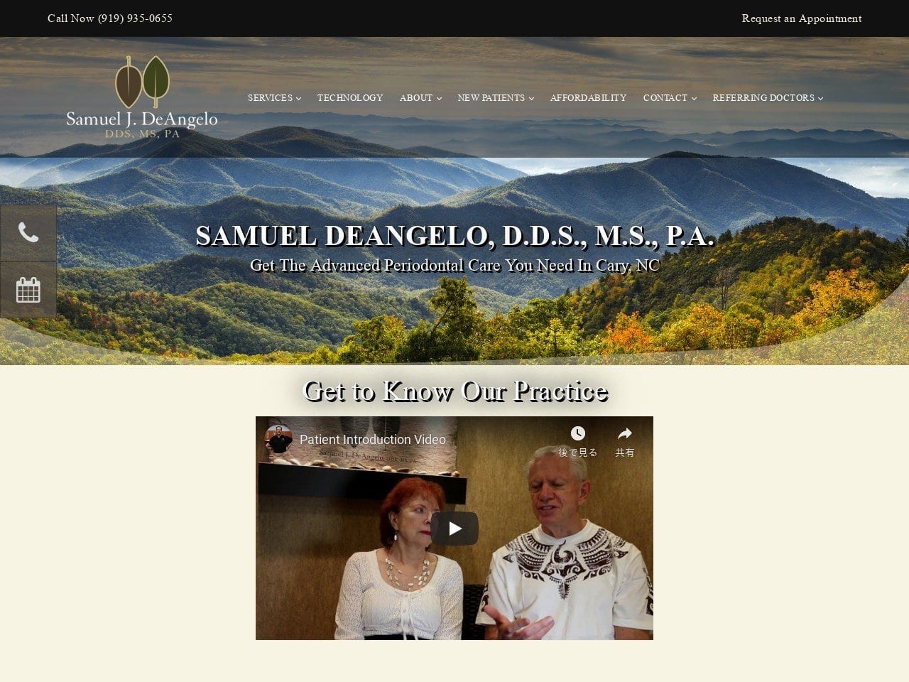 Samuel J De Angelo Dental Website Screenshot from executiveperioofcary.com