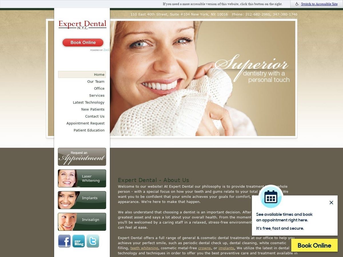 Expert Dental PC Website Screenshot from expertdentalnyc.com