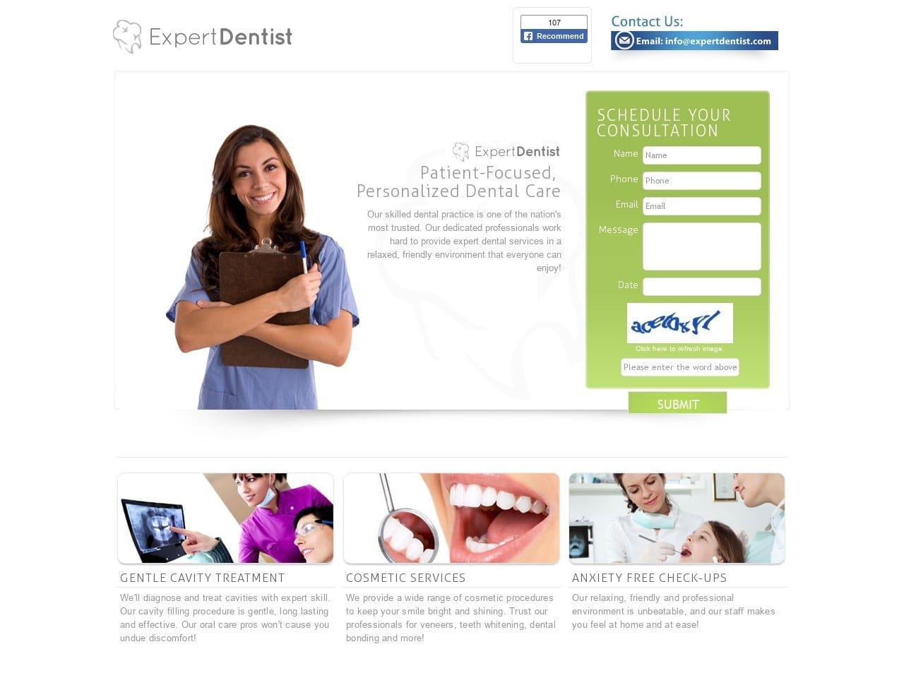 Expert Dentist Website Screenshot from expertdentist.com