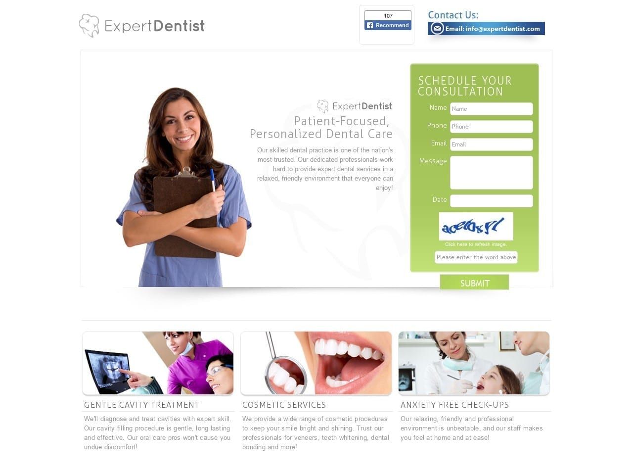 Expert Dentist Website Screenshot from expertdentist.com