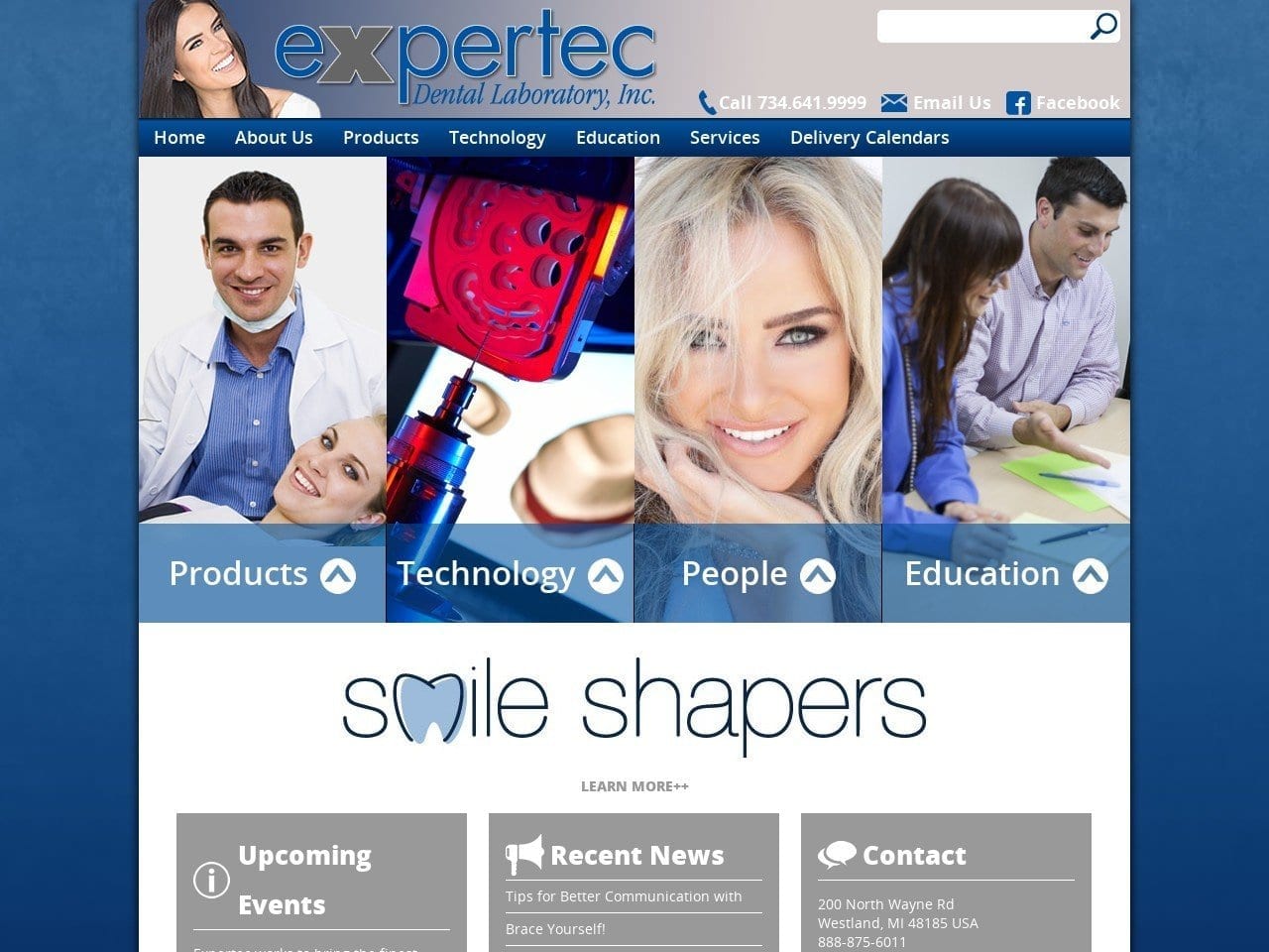 Expertec Dental Laboratory Website Screenshot from expertecdental.com