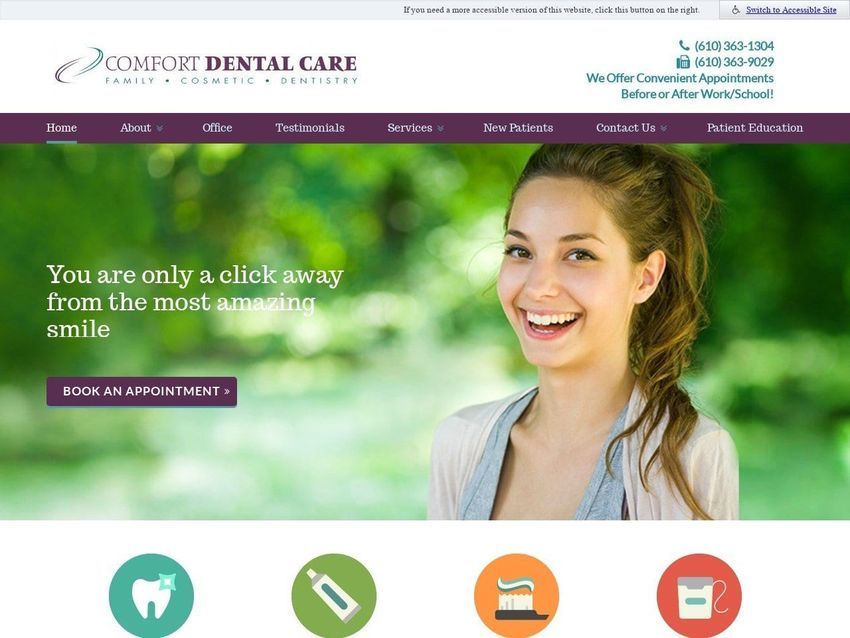 Comfort Dental Care Website Screenshot from extoncomfortdentalcare.com