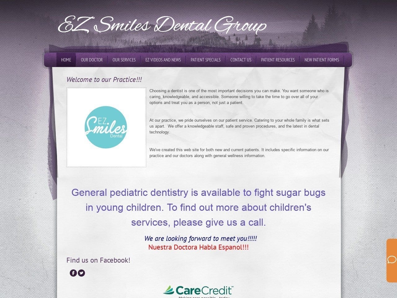 Ez Smiles Dental Website Screenshot from ezsmilesdental.com