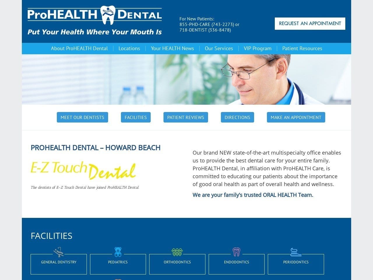 E Z Touch Dental Website Screenshot from eztouchdental.com